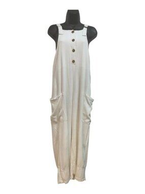 Habitual Women's Sleeveless Jumpsuit/Overalls 4 LRG Button Down Wide-Legged